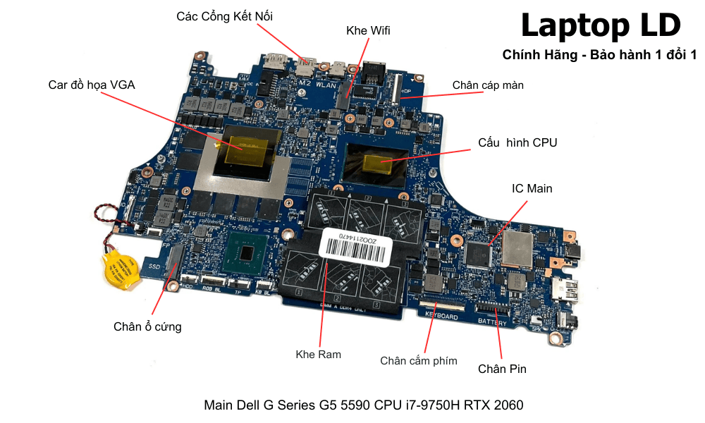 Main laptop Dell G5 5590 i7-9750H RTX 2060 chính hãng