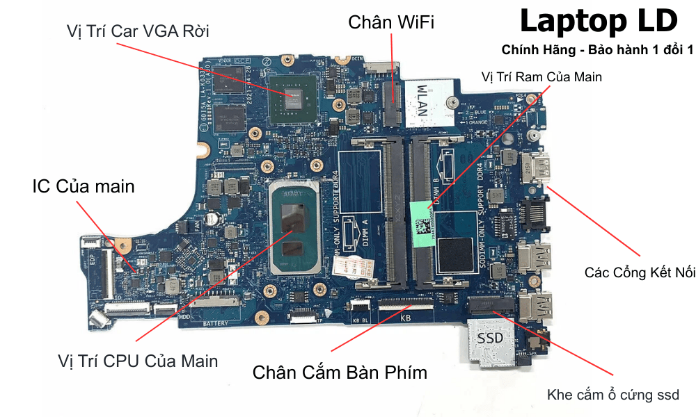 Main laptop Dell Inspiron 15 3501 i5-1135G7 LA-K032P chính hãng