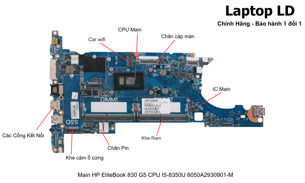 Main laptop HP EliteBook 830 G5 i5-8350U 6050A2930901-M chính hãng