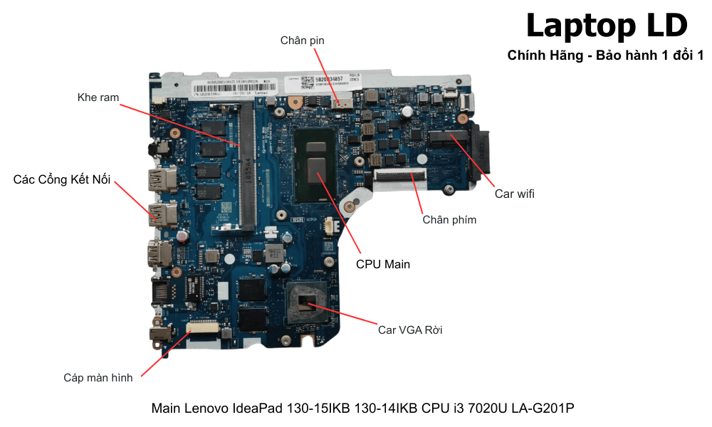 Main laptop Lenovo IdeaPad 130-14IKB / 15IKB i3-7020U chính hãng