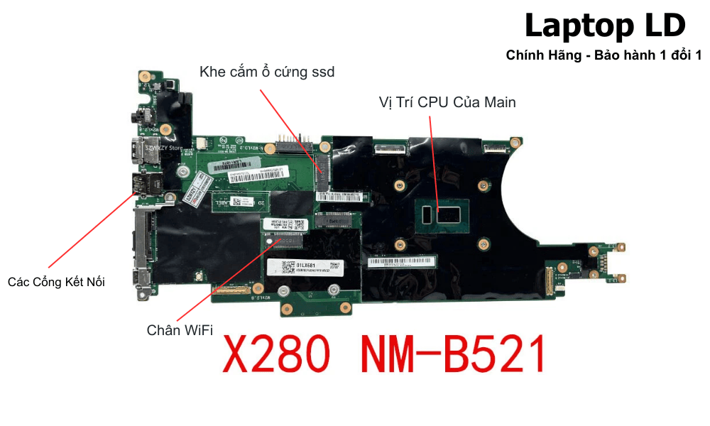 Main laptop Lenovo ThinkPad X280 i5-8350U 8GB NM-B521 chính hãng