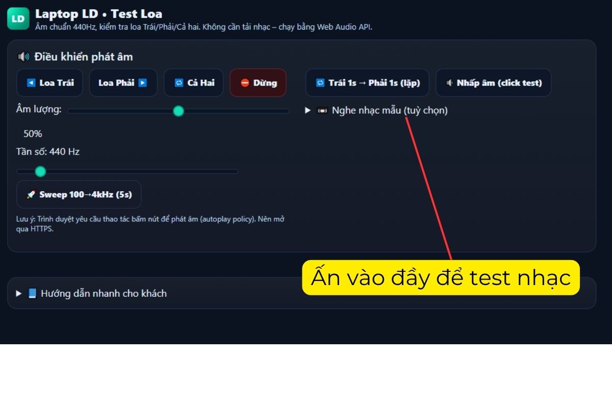 Test loa online Laptop LD