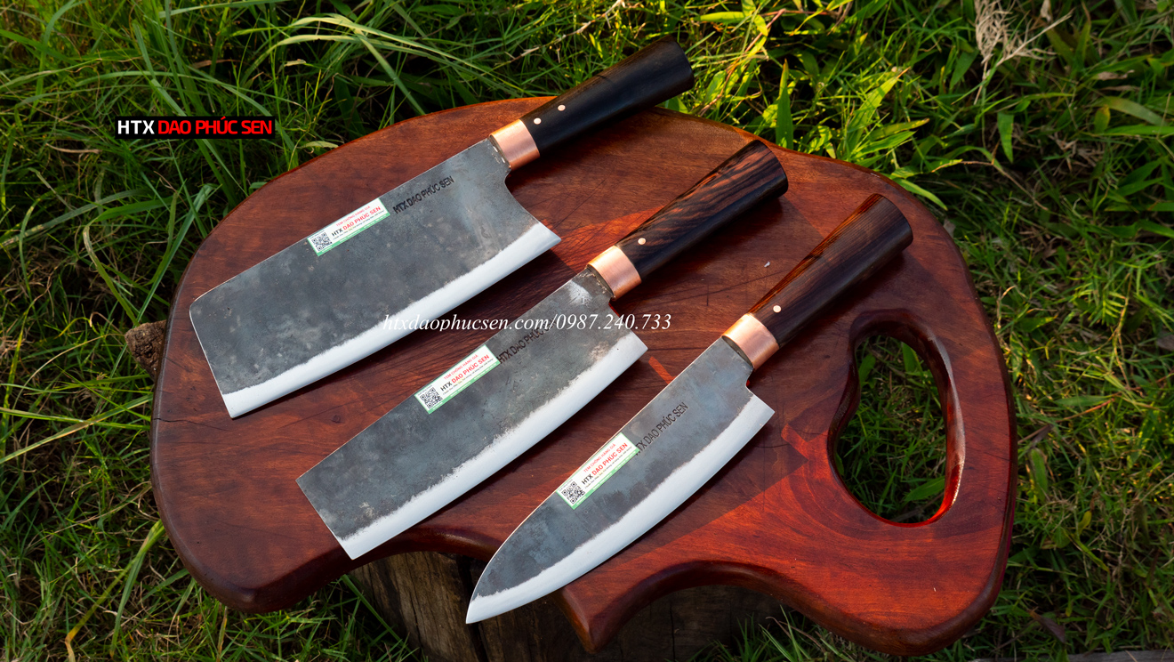 Bộ dao nhà bếp 3 món CB88 chất lượng cao từ HTX Dao Phúc Sen