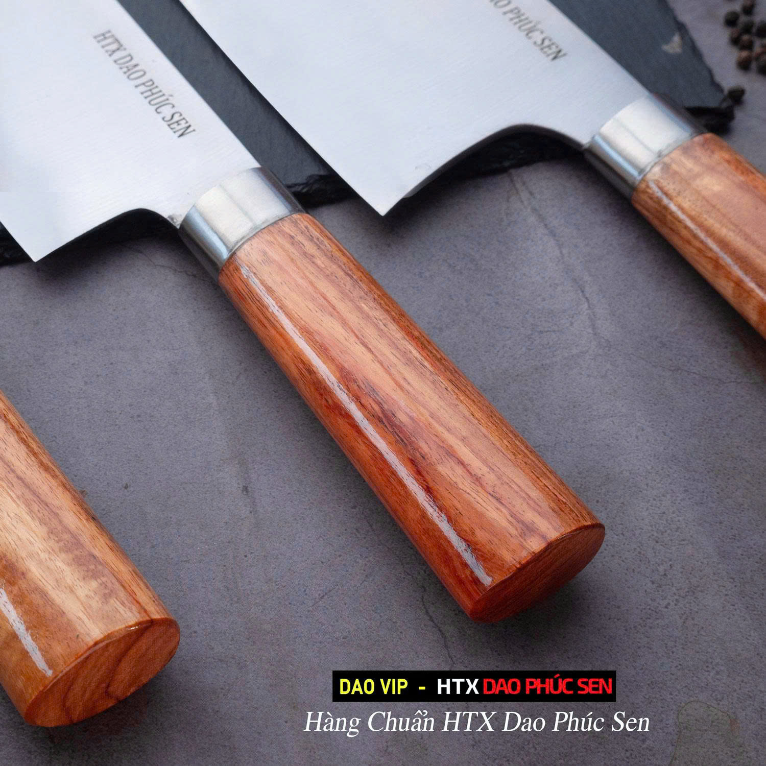 Cán dao làm từ gỗ tự nhiên, thiết kế ôm tay, chắc chắn