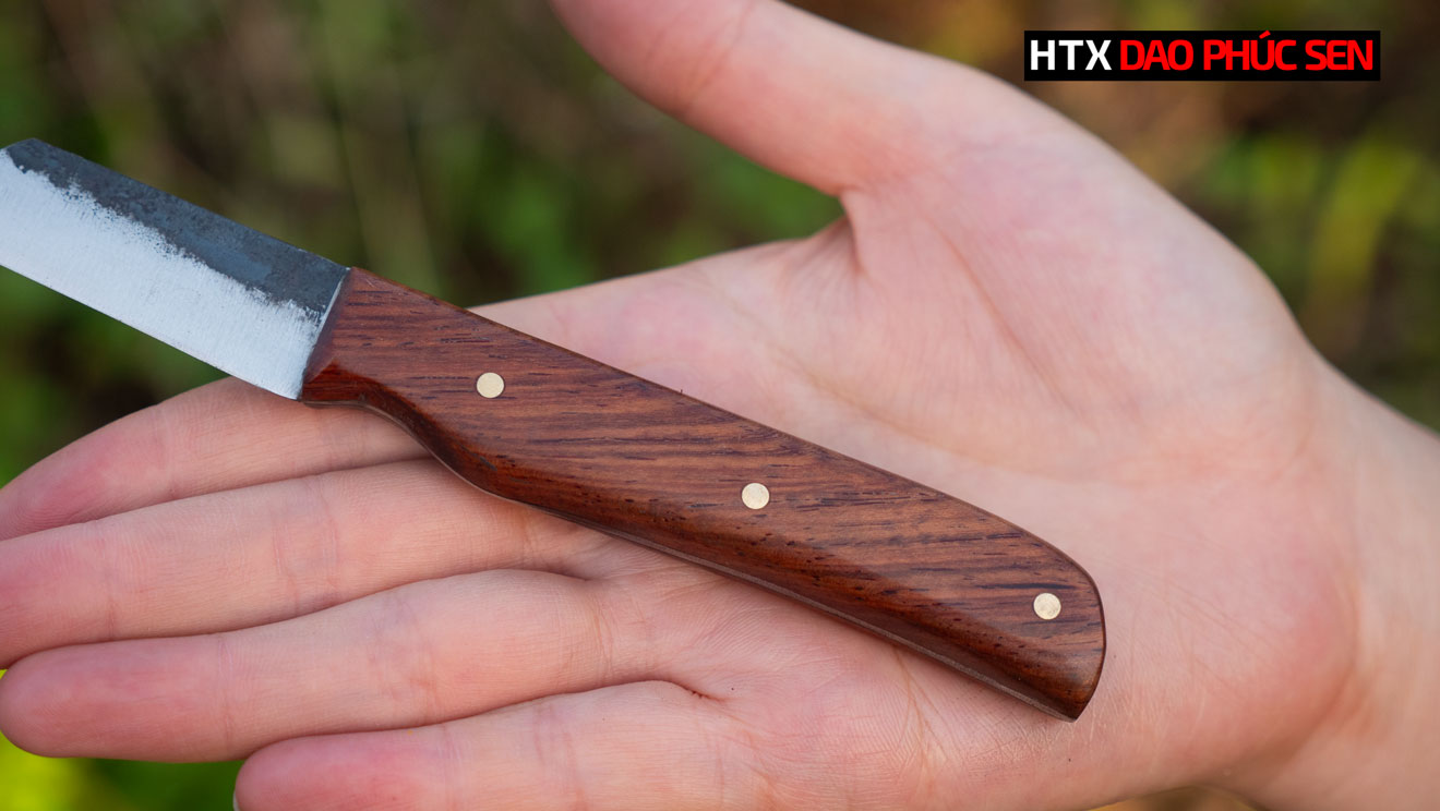 Cán dao gỗ tự nhiên được ốp fulltang đẹp mắt