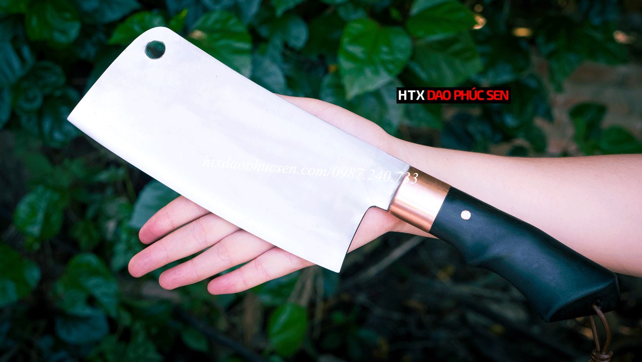 Sản phẩm dao chặt gà thép trắng cao cấp CG04, hàng chuẩn tại HTX DAO PHÚC SEN
