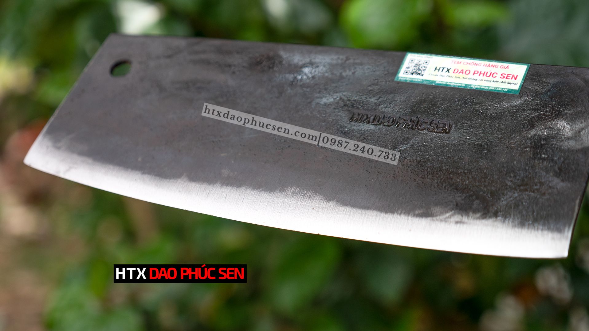 Dao chặt xương sắc bén - Cán sắt Thép nhíp ô tô S06 - hàng chuẩn CỦA DAO VIP - HTX DAO PHÚC SEN