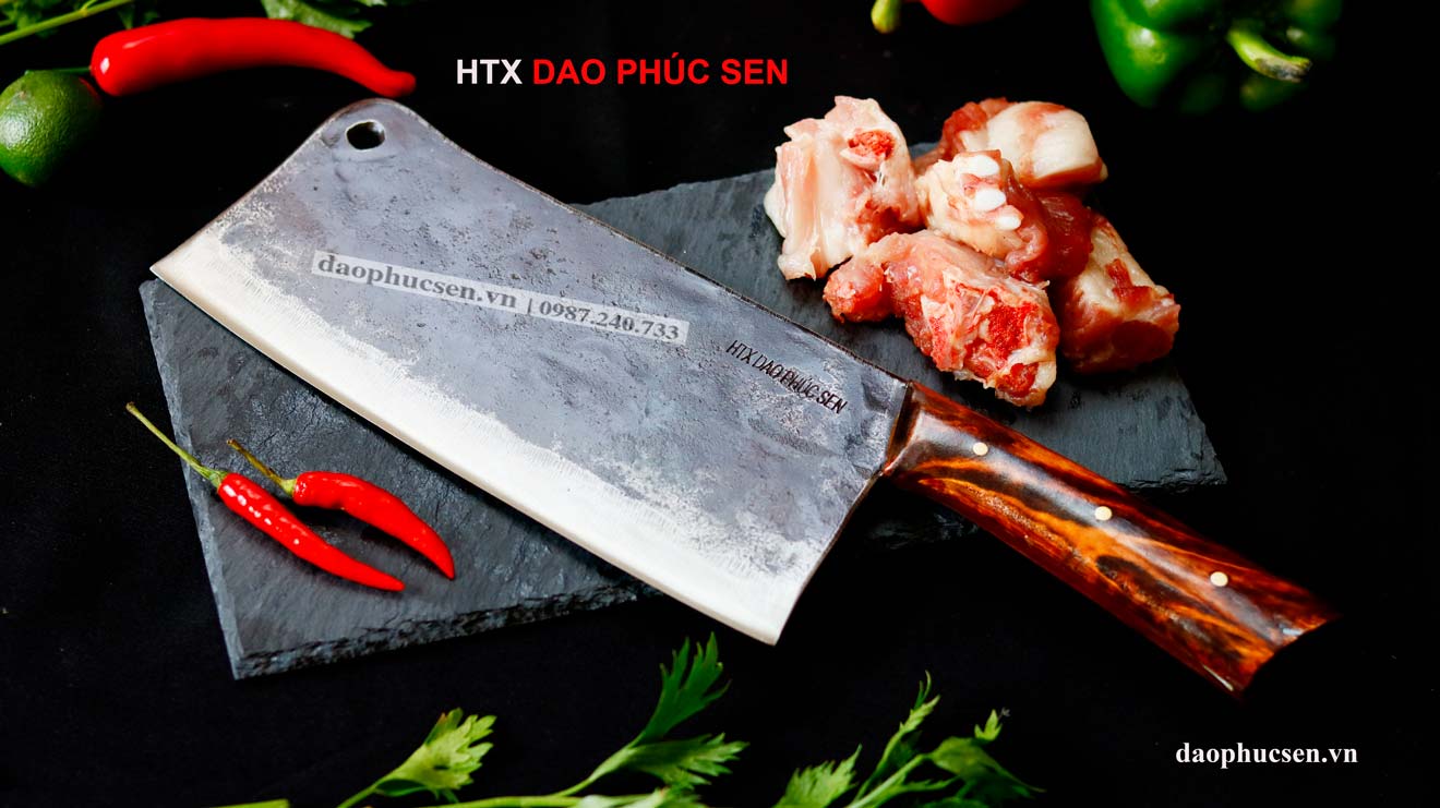 Dao chặt xương sắc bén - Thép nhíp ô tô - Cán ốp cẩm N10OCD