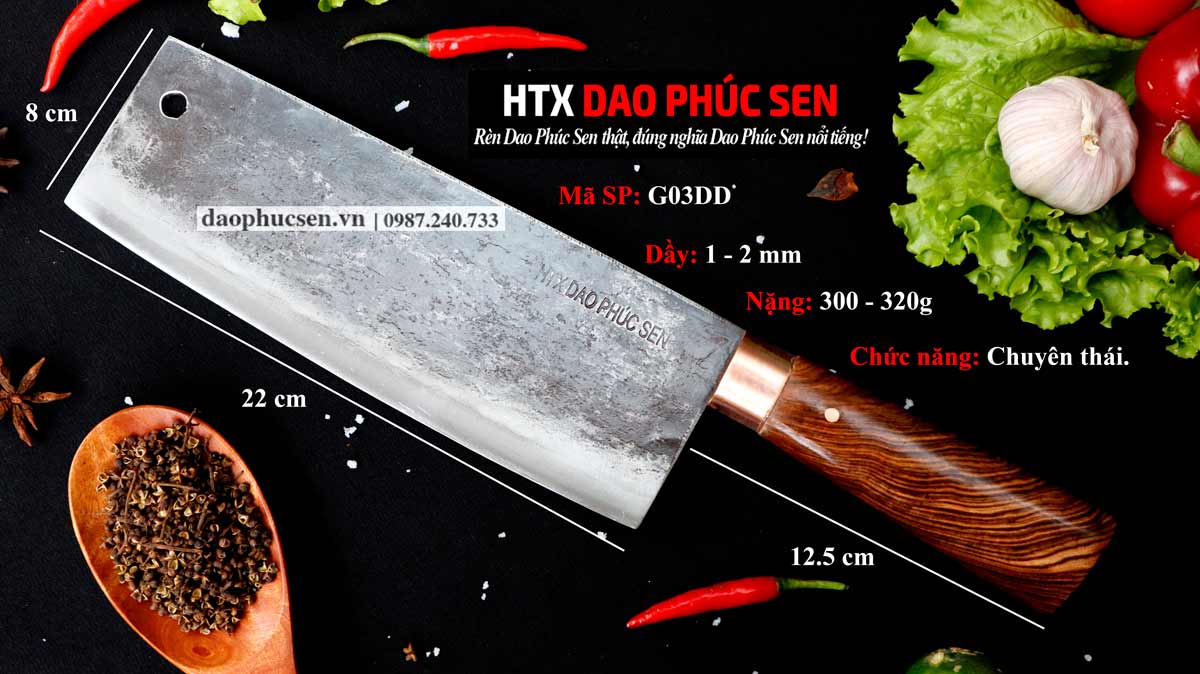 Dao thái G03DD sắc bén dùng để thái thịt cá, rau củ