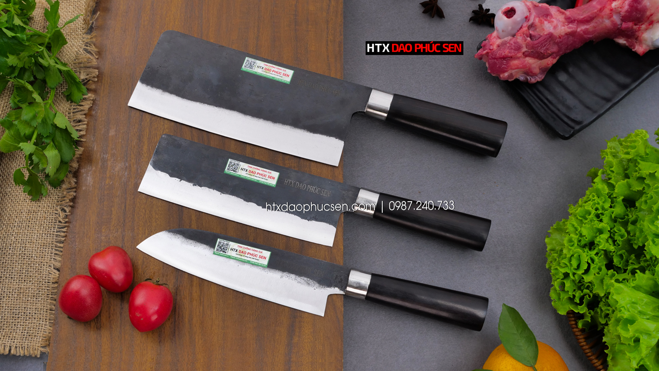 Bộ dao được rèn từ thép nhíp có độ sắc bén cao