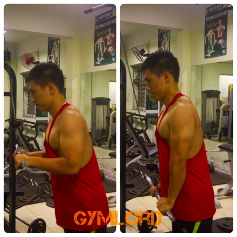 Đứng kéo cáp tay sau