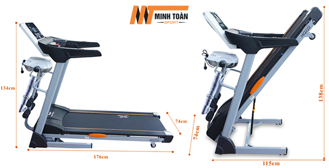 kích thước máy chạy bộ điện HQ-222