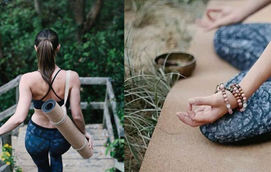 tập luyện với Thảm tập Yoga Cork Yoga Mat 6 ly