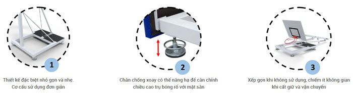 Trụ bóng rổ tập luyện tiện lợi