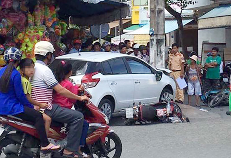 Hiện trường vụ tai nạn. Ảnh bạn đọc cung cấp