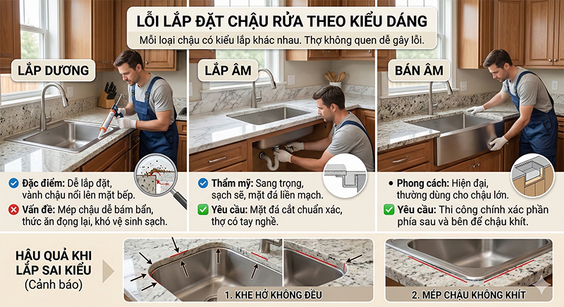 5 vấn đề khi lắp đặt chậu rửa không ai nhắc đến