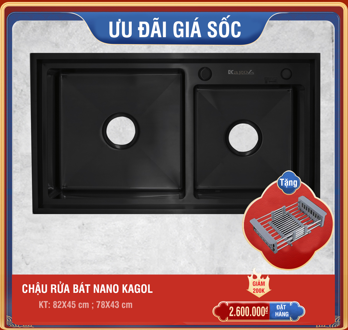 chậu rửa bát nano kagol