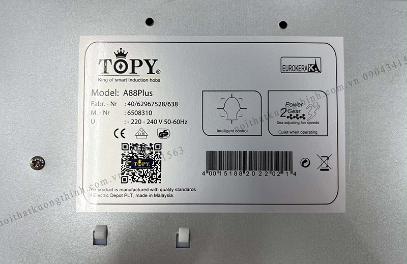 Tem bếp từ Topy A88 Plus