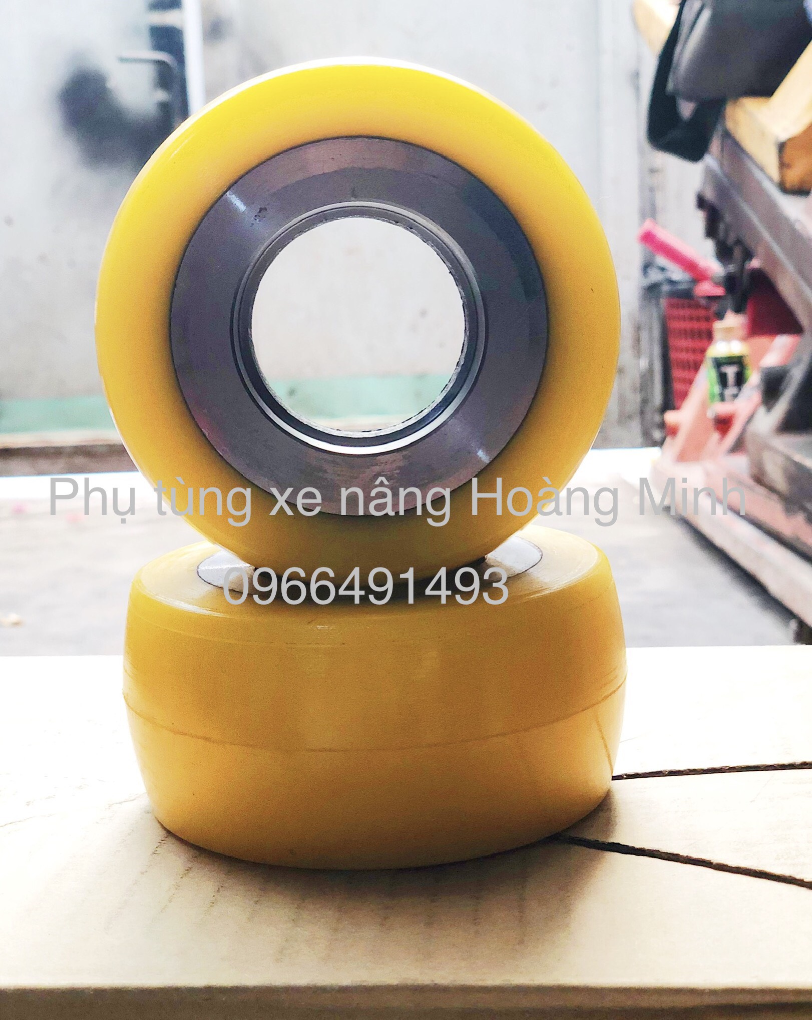 bánh xe nâng điện Pu 115x55