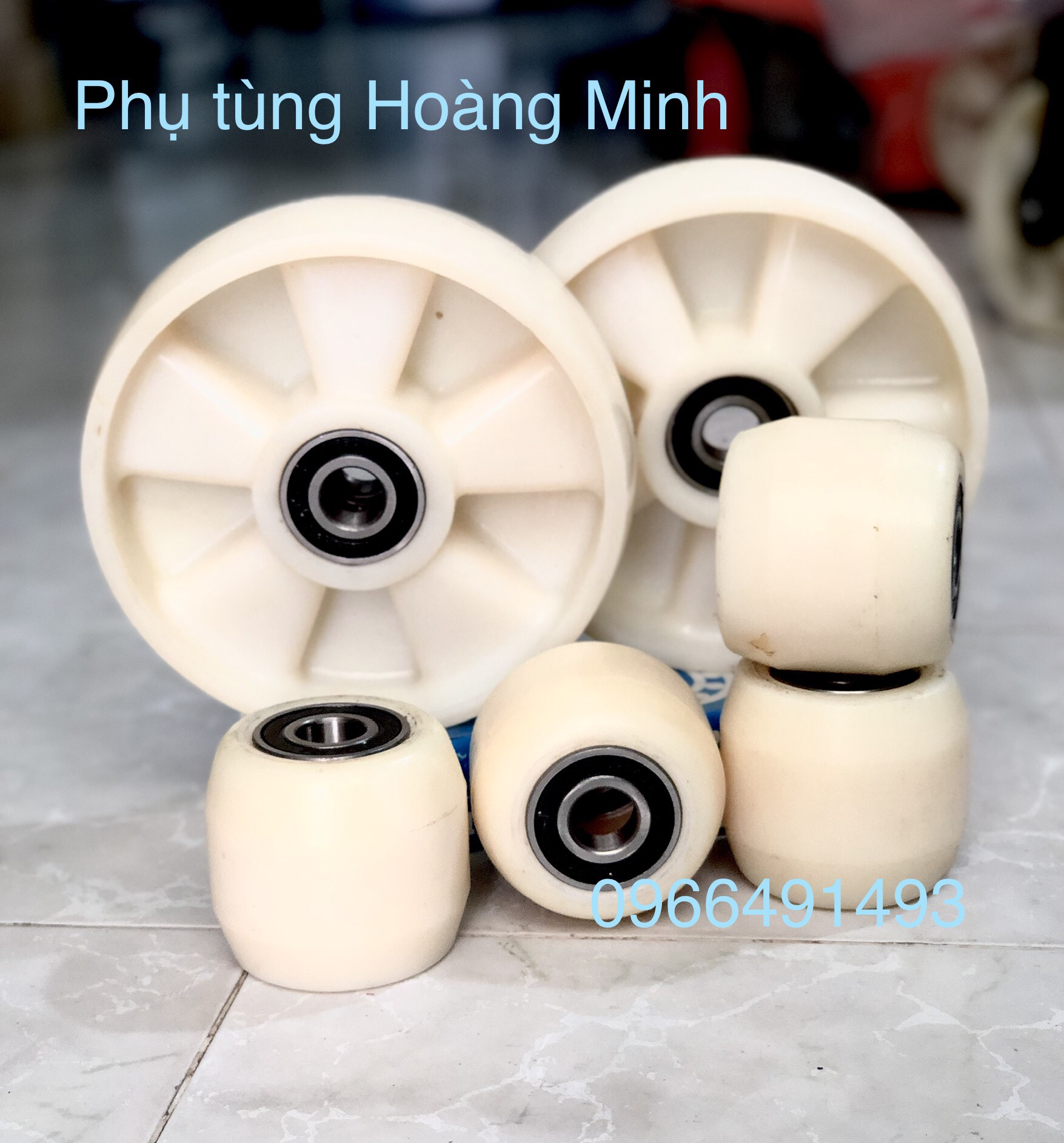Trọn bộ bánh đôi xe nâng chất liệu Nylon