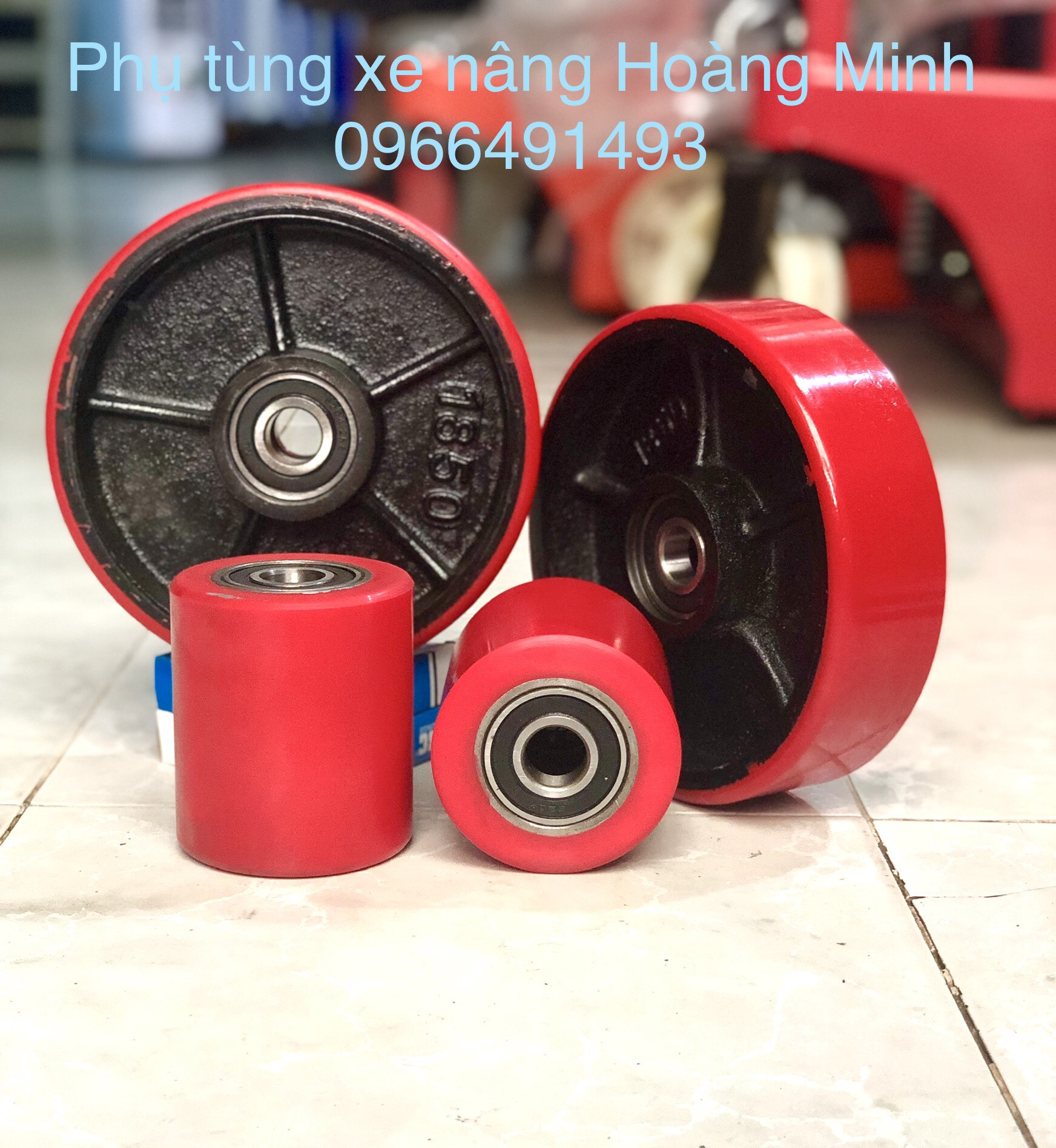 trọn bộ bánh đơn xe nâng chất liệu Pu