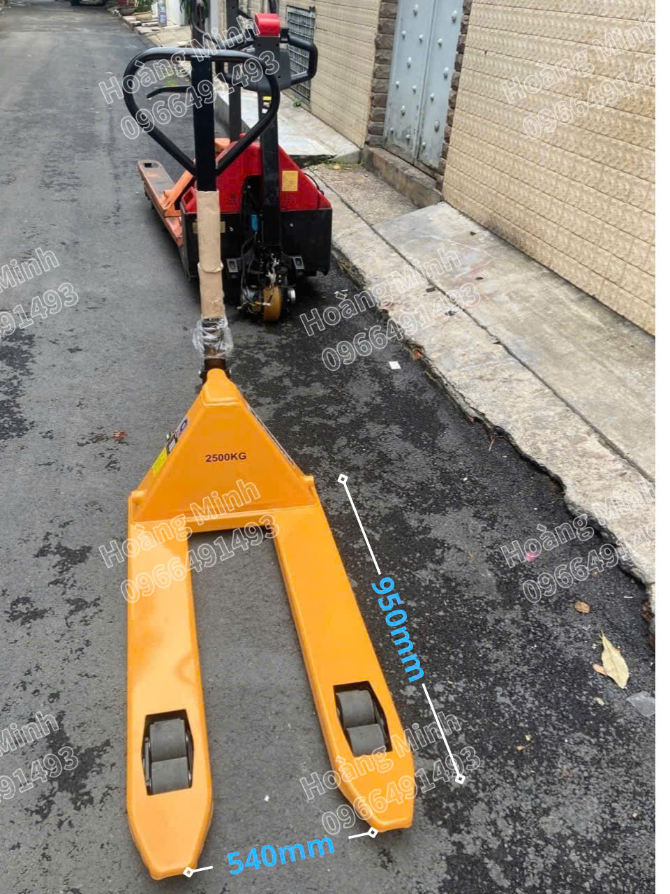 Xe nâng tay càng hẹp 540mm dài 950mm