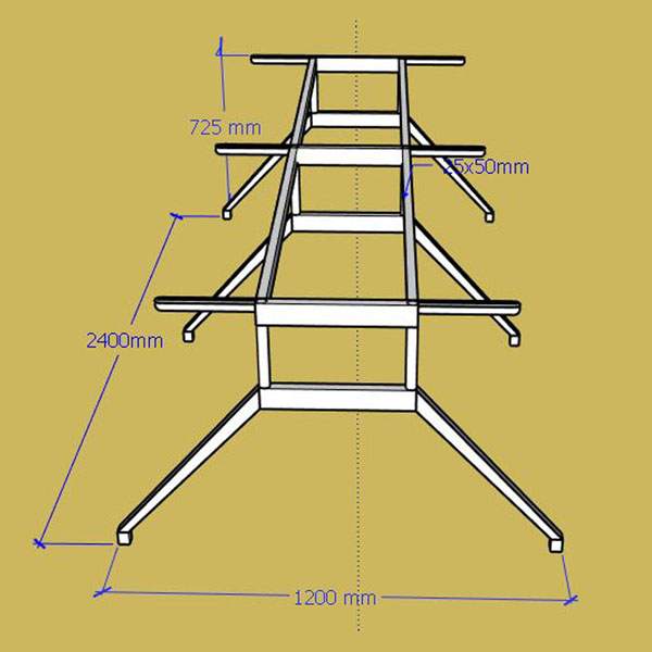 Chân bàn họp kt 2400x1200