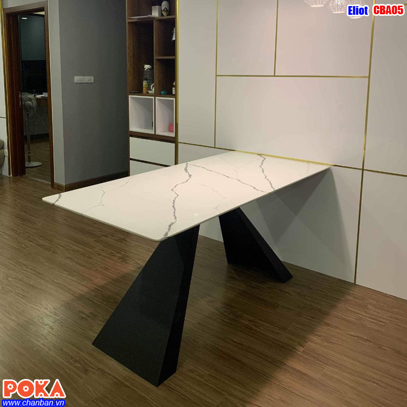 Bàn ăn Eliot mặt đá chân sắt