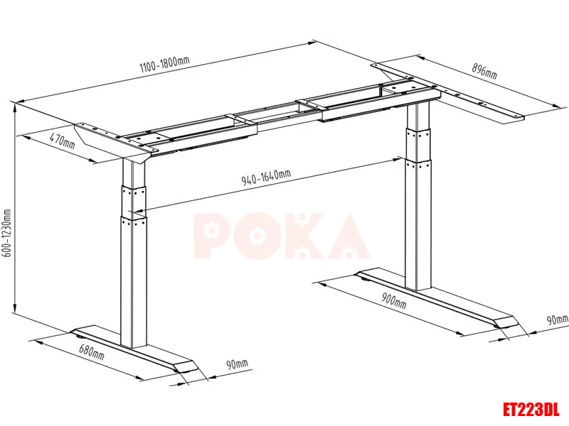 chân bàn công thái học Flexispot ET223DL