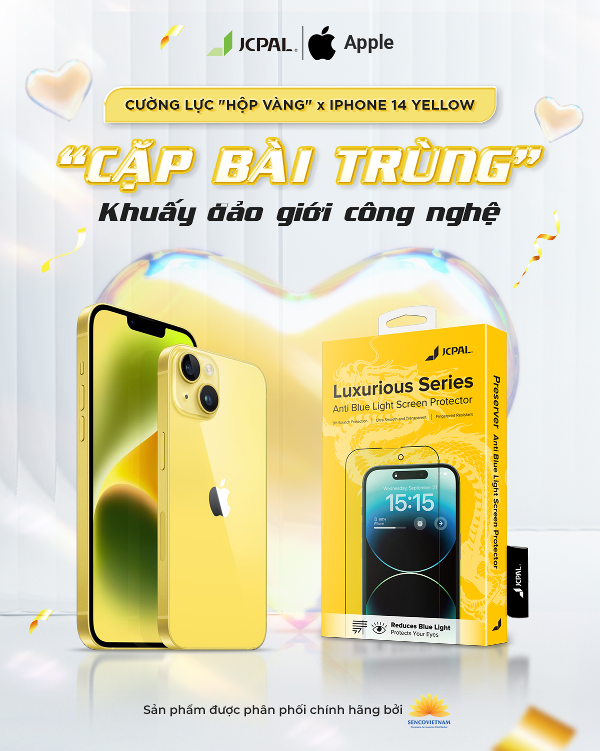 Cường lực "Hộp Vàng" x iPhone 14 Yellow | "Cặp bài trùng" khuấy đảo giới công nghệ