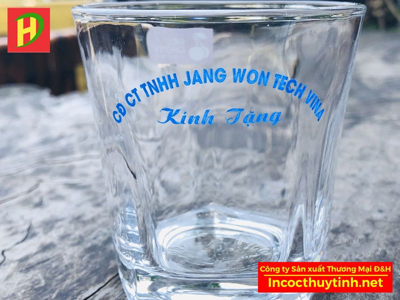In Bộ cốc thủy tinh tròn lùn đáy ngũ giác