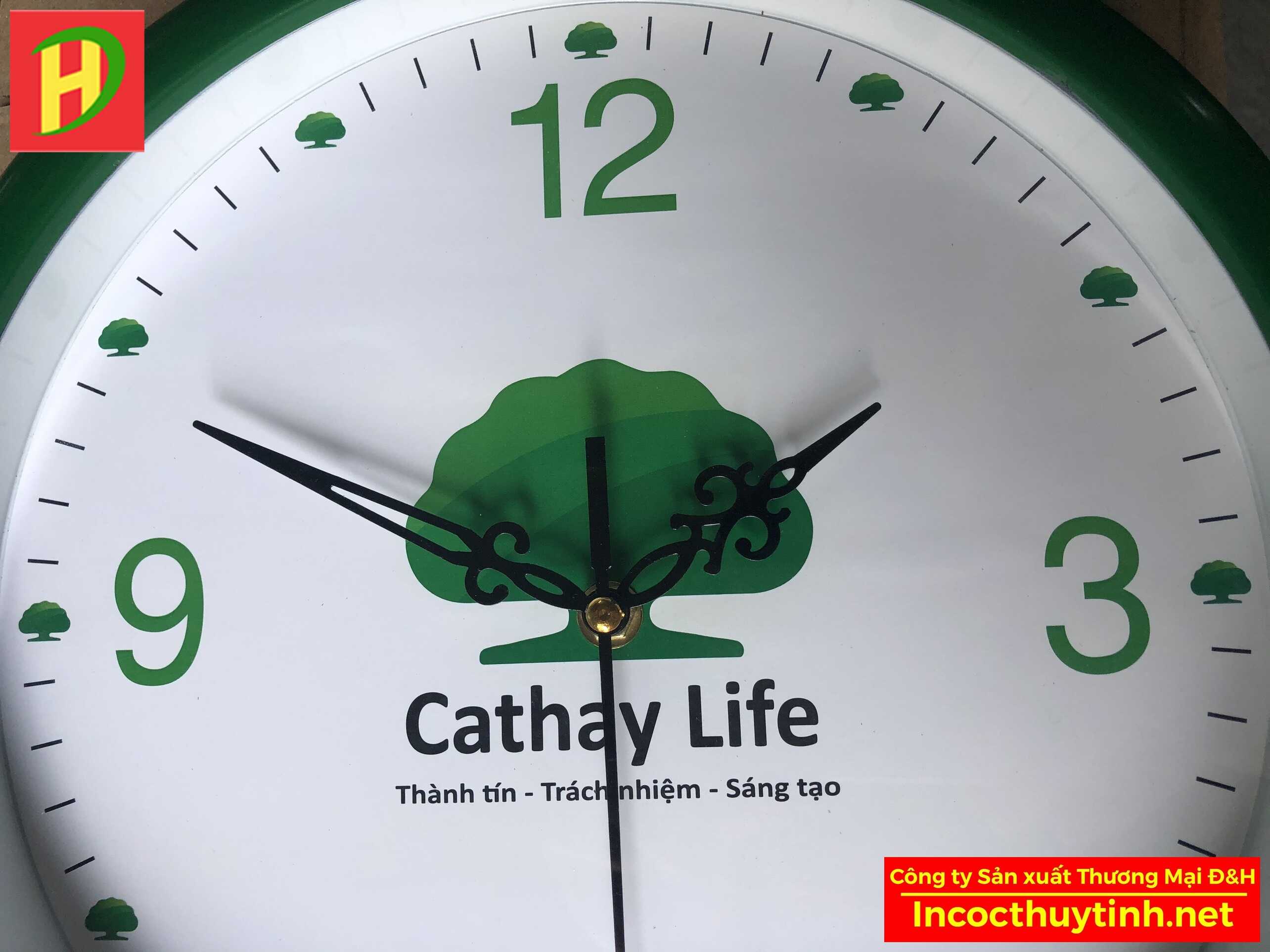 Đồng hồ tròn khung nhựa xanh lá DH06