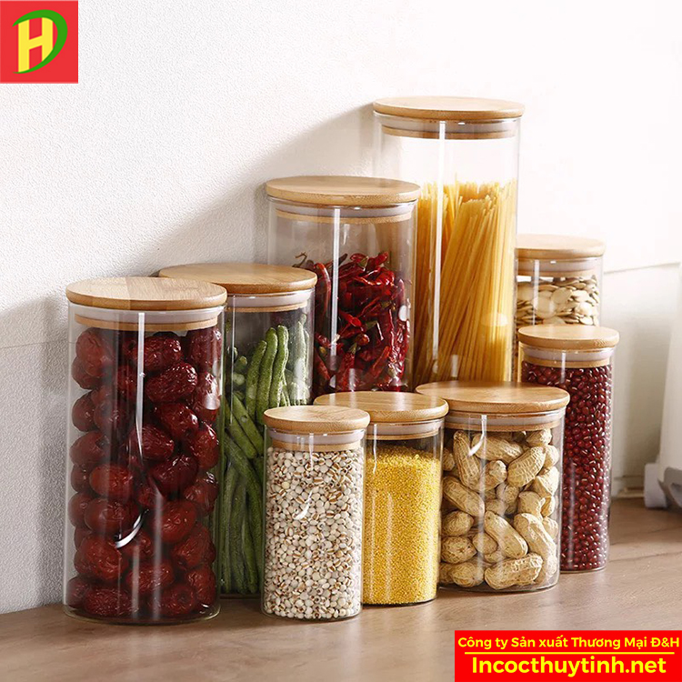 Hũ thủy tinh nắp gỗ giúp bảo quản thực phẩm tốt hơn