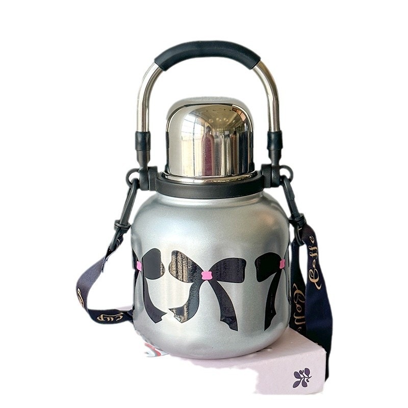 Bình Giữ Nhiệt 480ml Có Quai Xách Nhỏ Gọn Siêu Xinh Giữ Nhiệt Cực Lâu LY006