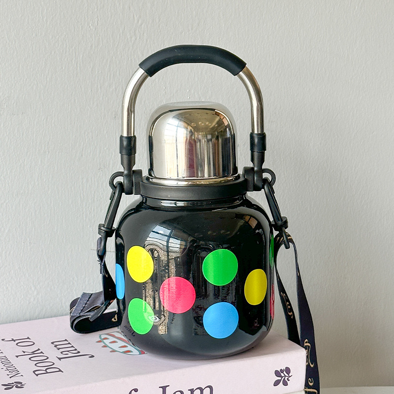 Bình Giữ Nhiệt 480ml Có Quai Xách Nhỏ Gọn Siêu Xinh Giữ Nhiệt Cực Lâu LY006