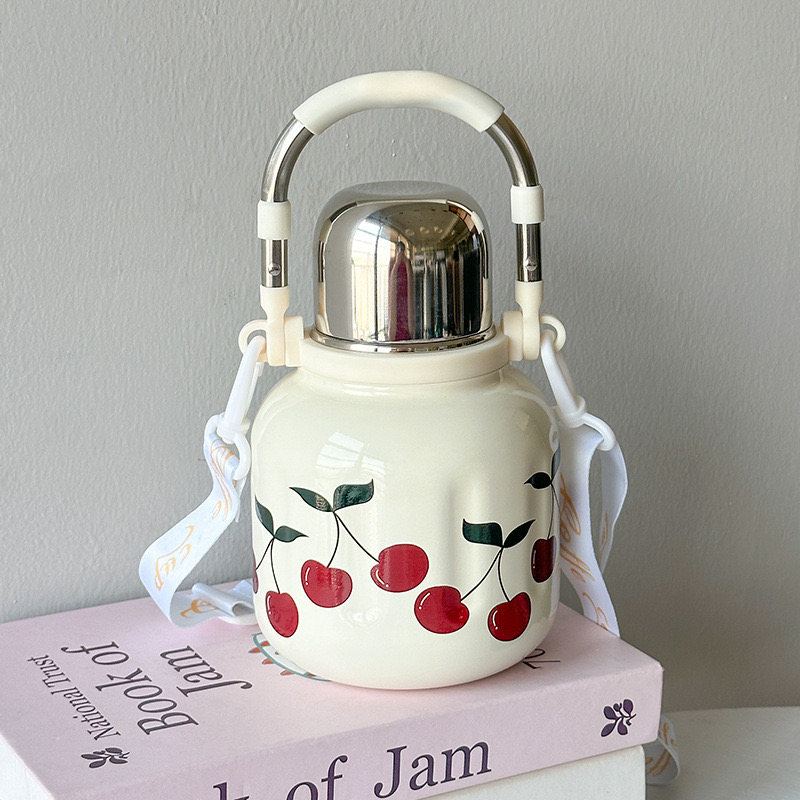 Bình Giữ Nhiệt 480ml Có Quai Xách Nhỏ Gọn Siêu Xinh Giữ Nhiệt Cực Lâu LY006