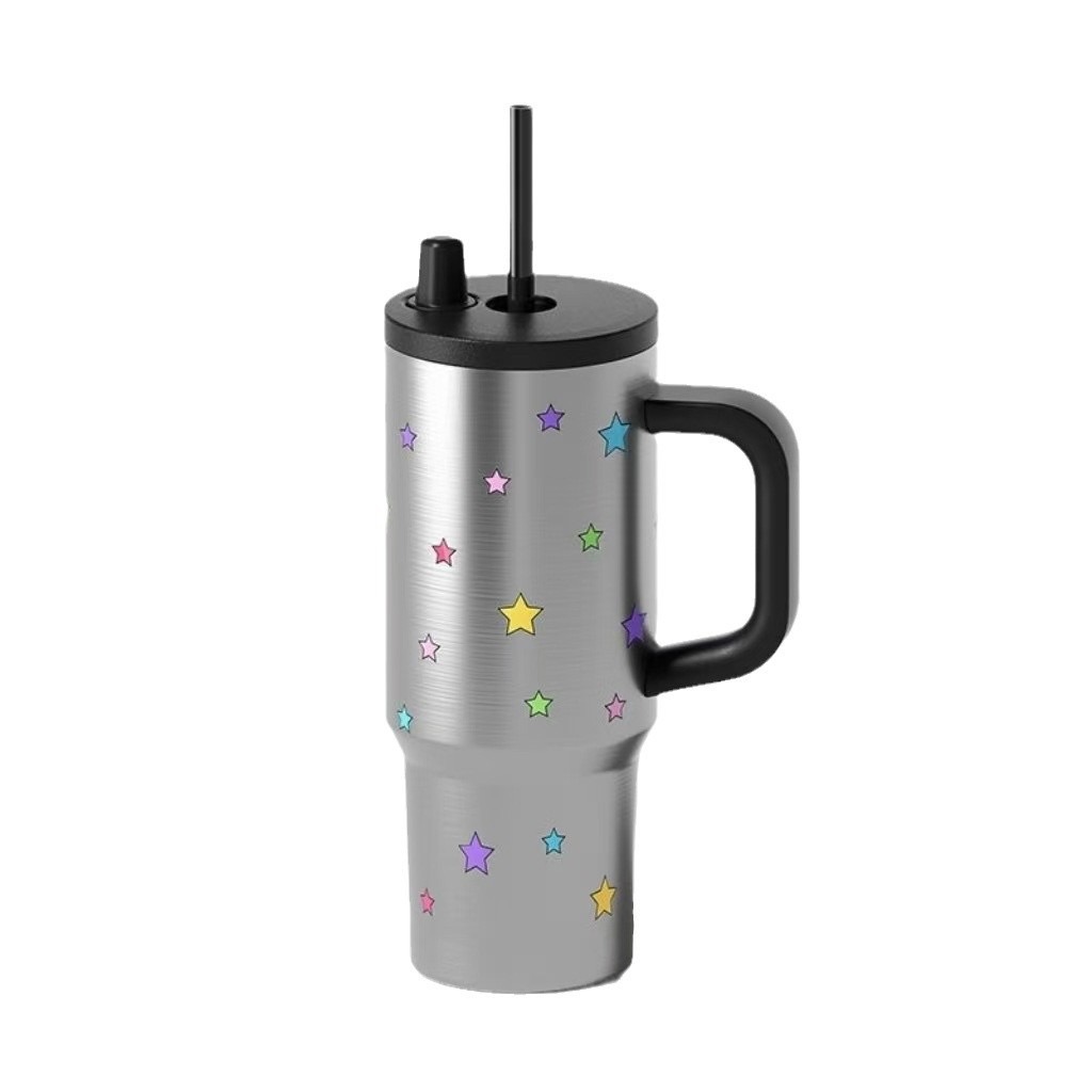 Ly giữ nhiệt phong cách Giáng Sinh 900ml inox 316 bình giữ nhiệt có quai xách và ống hút dễ thương BNC131