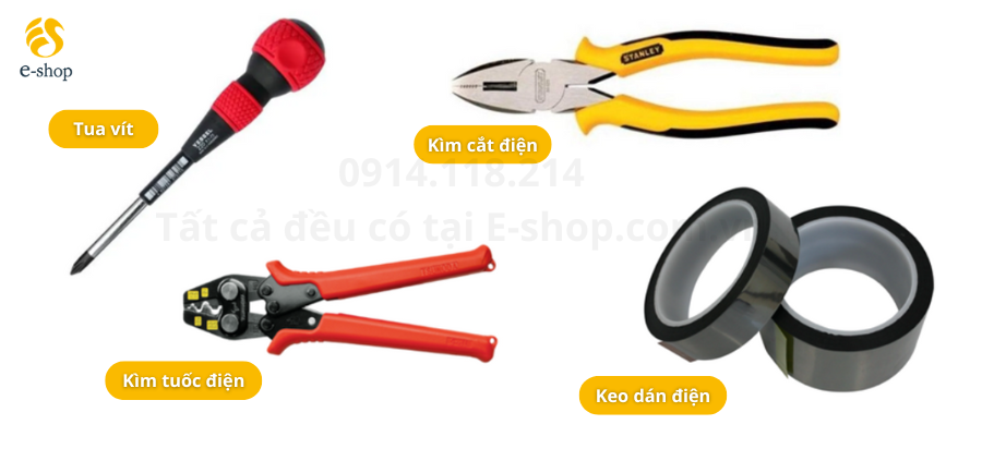 Dụng cụ sửa điện tại nhà: kìm cắt, kìm tuốc, tua vít, keo dán điện Dụng cụ sửa điện tại nhà: kìm cắt, kìm tuốc, tua vít, keo dán điện