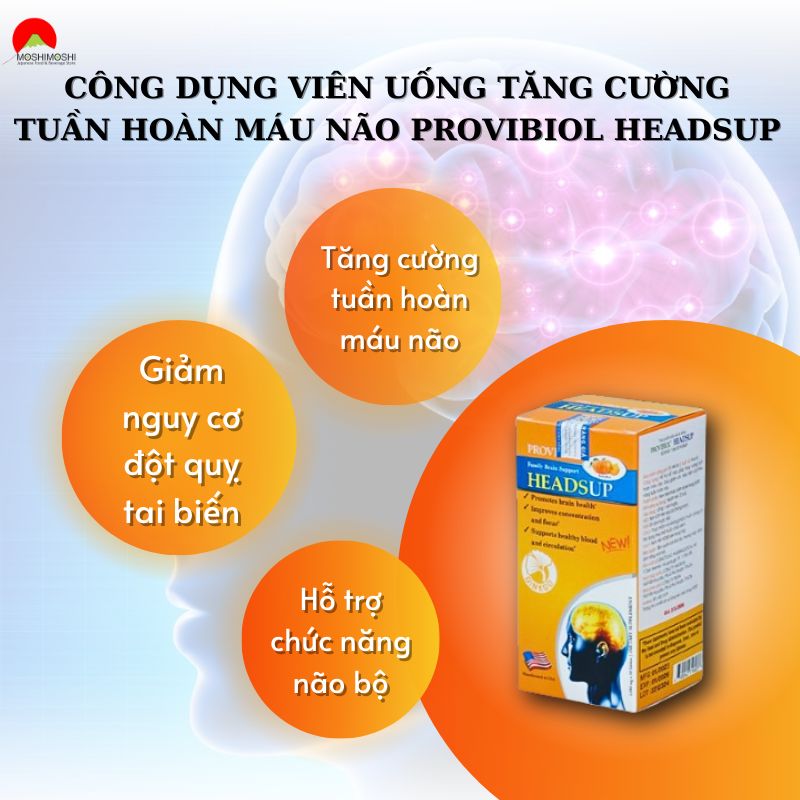 Công dụng của Viên uống tăng cường tuần hoàn máu não Provibiol Headsup