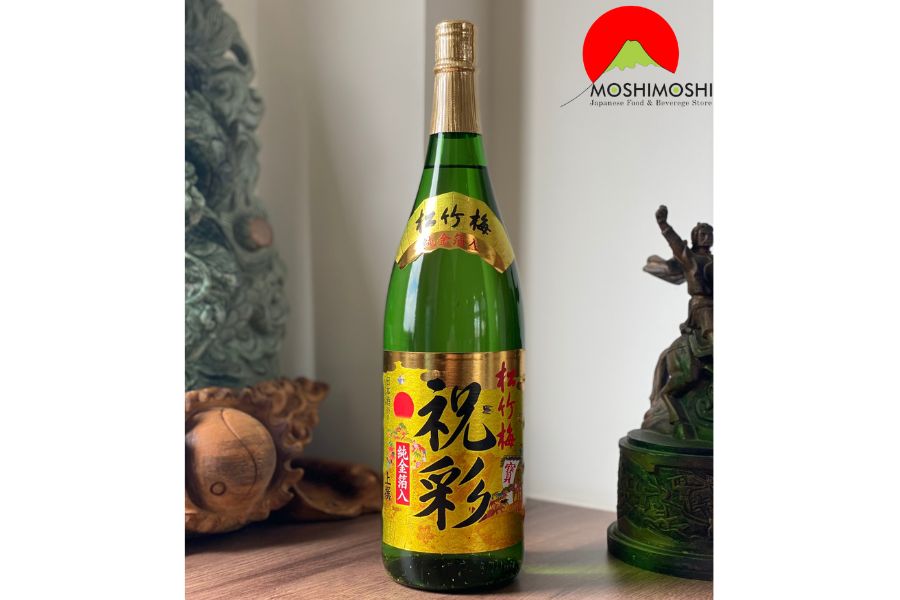 rượu tặng tết bạn bè là rượu sake vảy vàng