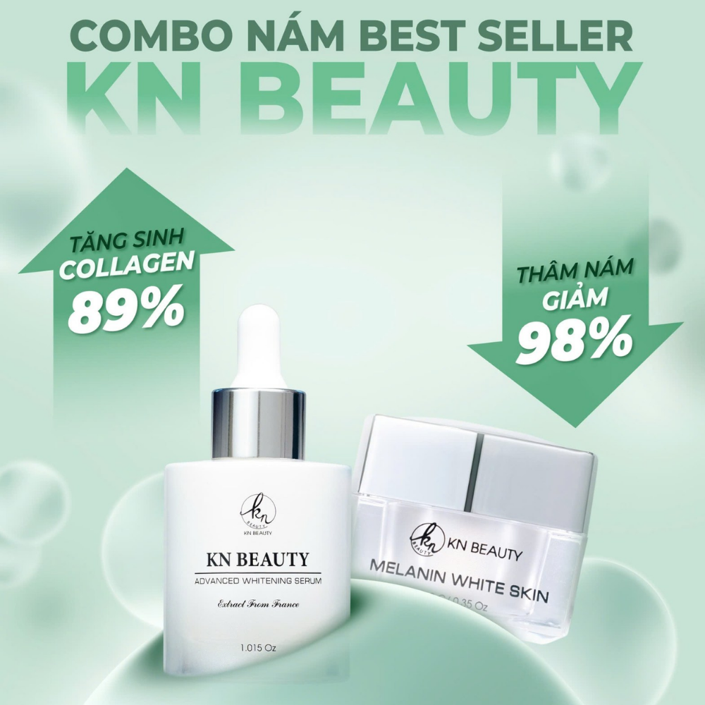 Bộ đôi trị nám dưỡng trắng Kem + Serum KN Beauty