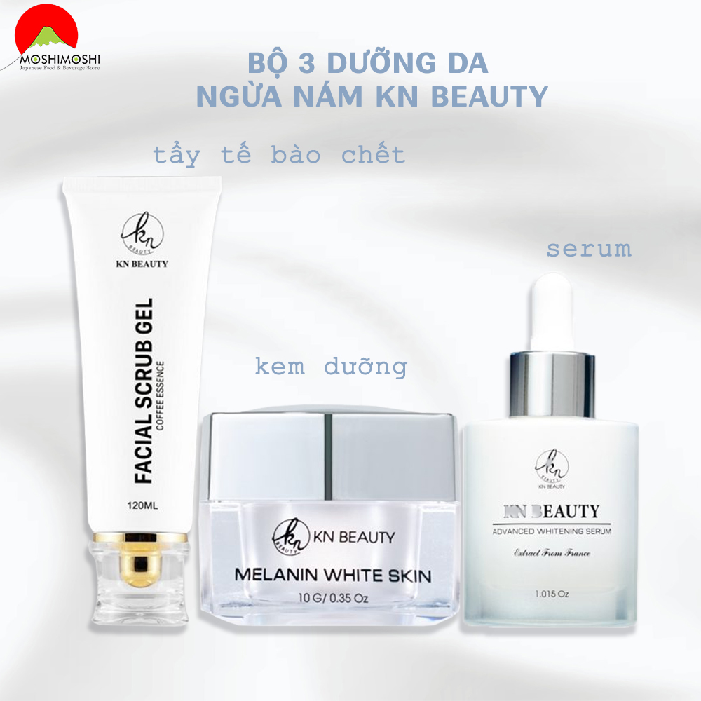 Bộ 3 dưỡng da ngừa nám KN Beauty (kem face - serum - tẩy tế bào chết)
