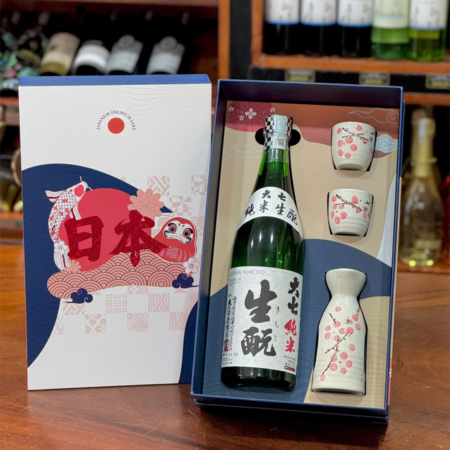 Hộp Quà Daruma Đơn Rượu Sake Daishichi Junmai Kimoto 720ml
