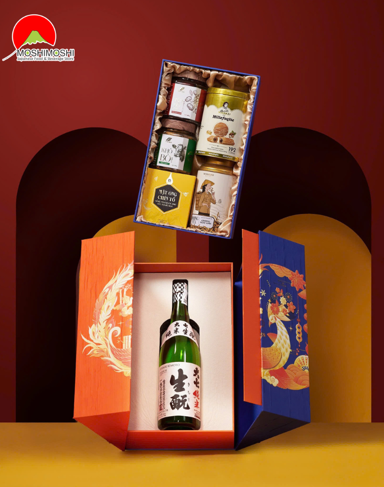 Hộp Quà Rượu Tết 2025 Lộc Khổng Tước Daishichi Junmai Kimoto