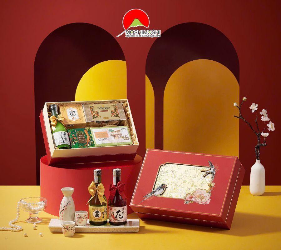 Hộp quà sake tặng tết 2025 Lộc Viên Xuân Nishinoseki Nigori Zake
