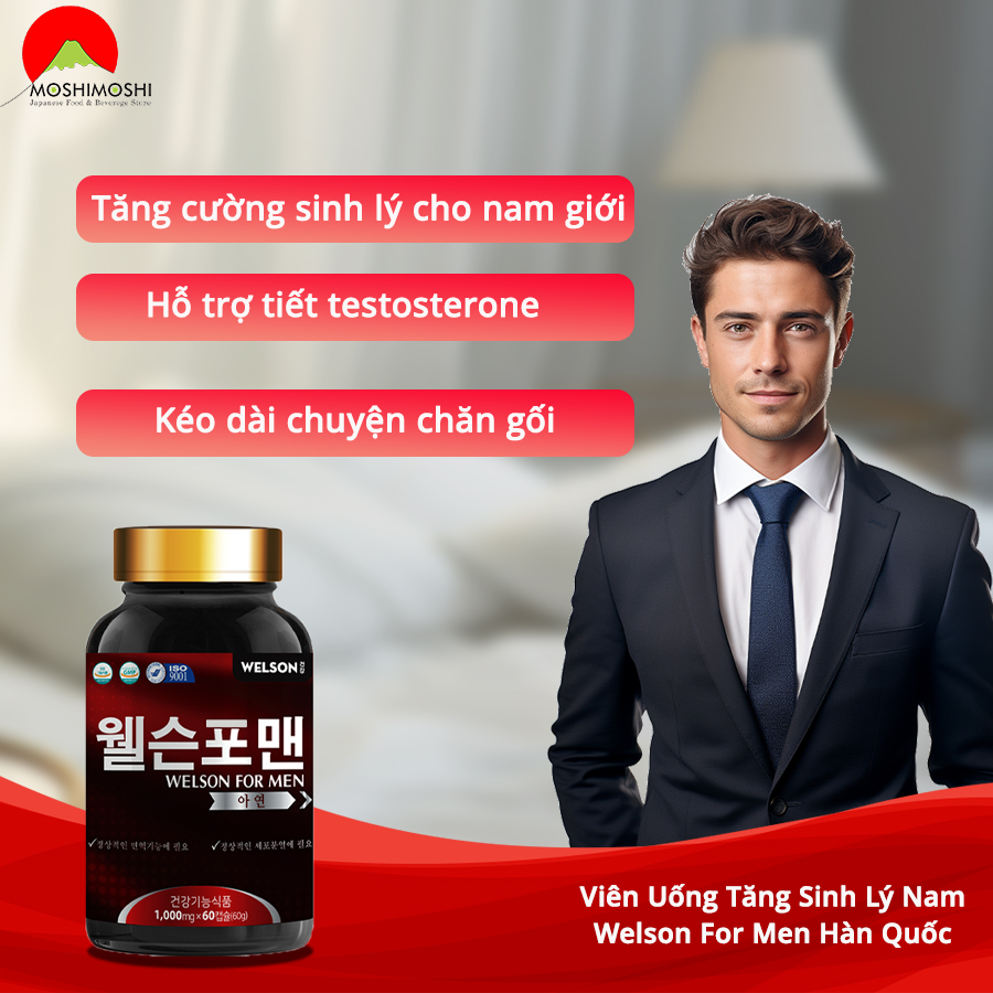 Công dụng viên uống tăng sinh lý nam giới Welson For Men