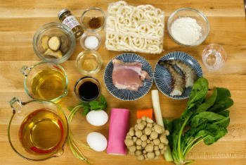 nguyên liệu làm mì Nabeyaki Udon