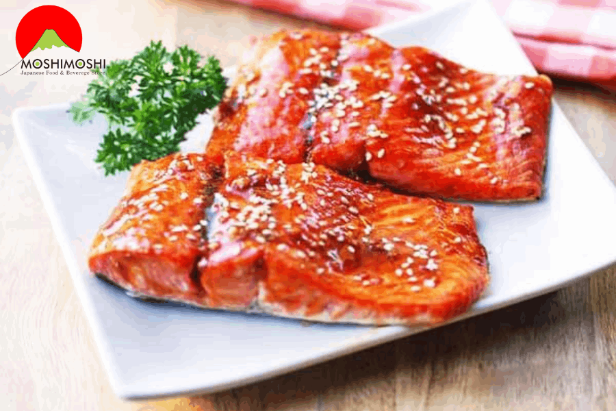 món cá hồi nhật sốt teriyaki