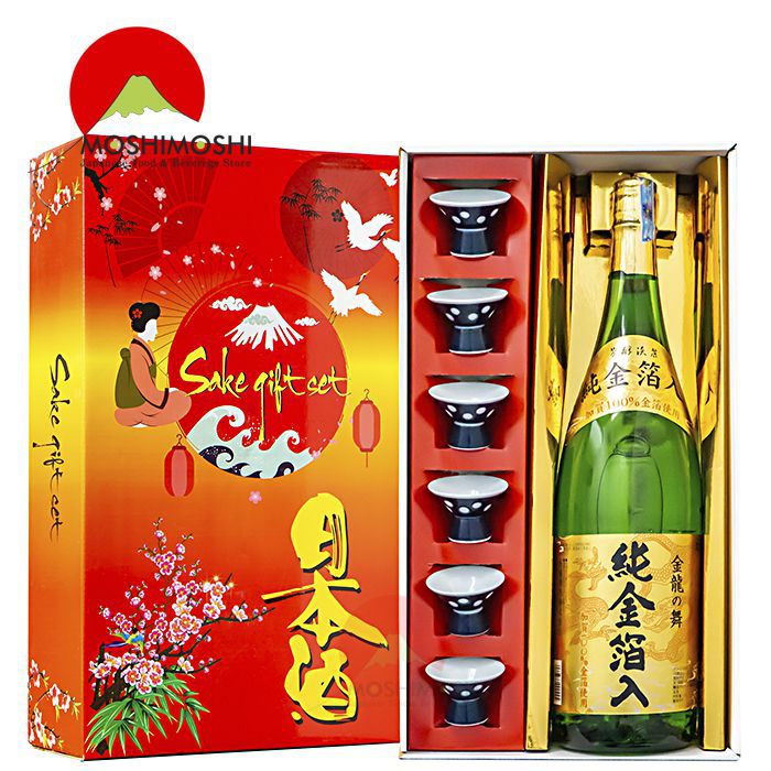 Hộp rượu Sake Vẩy Vàng Kinryu No Mai Junkinpakuiri 1.8 lít
