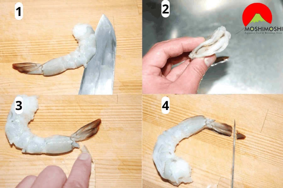 sơ chế tôm làm món tôm tempura